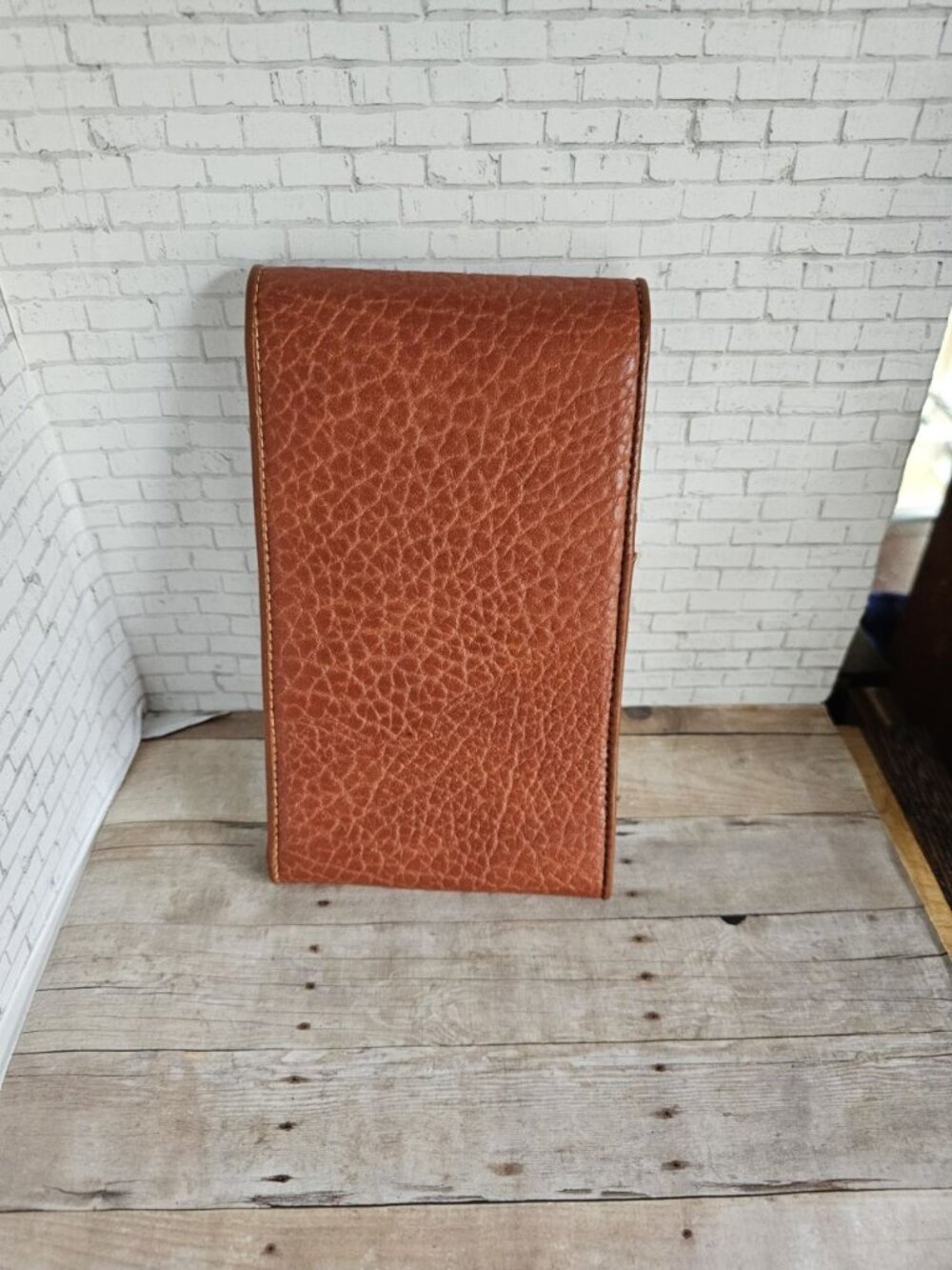 Esprit Vintage Tan Pebble Grain Leather Travel Wallet Archival Rare Passport Cas - Picture 3 of 4